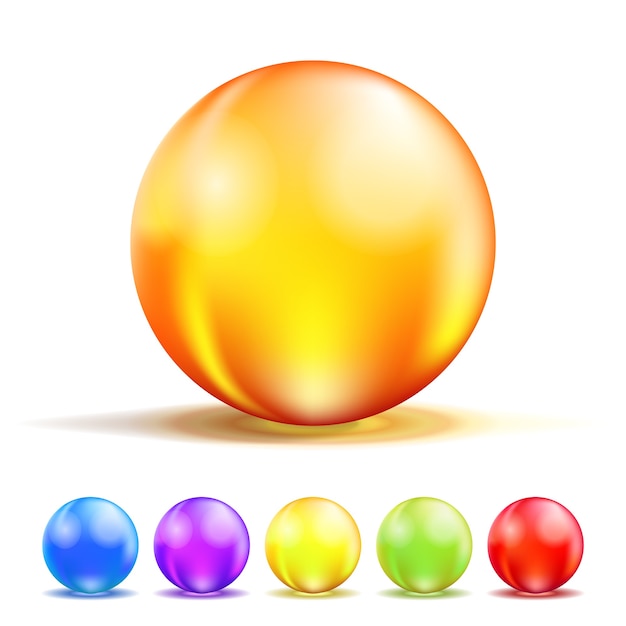 Colorful glass balls isolated