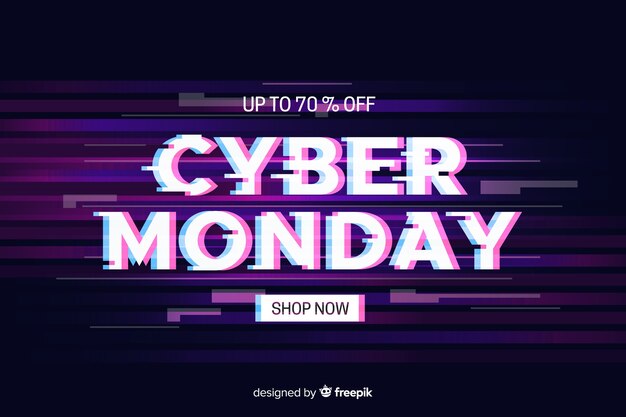 Colorful glitch cyber monday