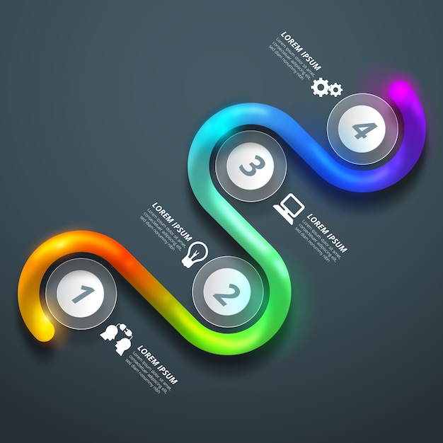 Colorful glossy infographic elements