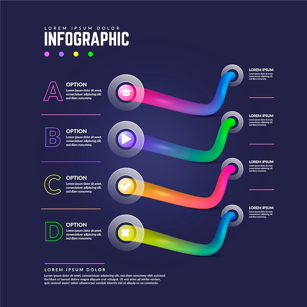 Modello di infografica lucido colorato