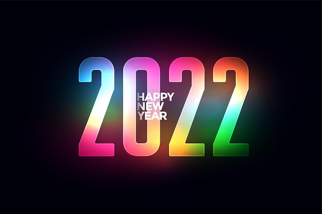 Colorful glowing 2022 text effect background