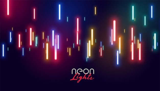 Colorful glowing neon lights background