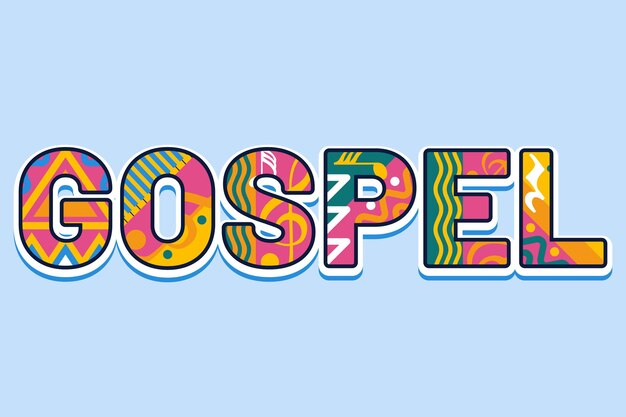 Colorful gospel word concept