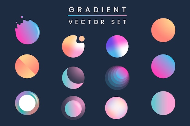 Free vector colorful gradient badge set