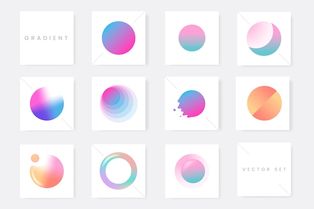 Free vector colorful gradient badge set