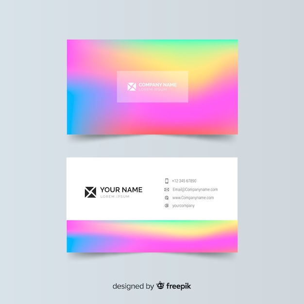 Free vector colorful gradient business card template