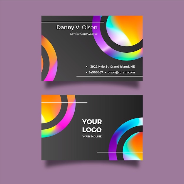 Free vector colorful gradient business card template