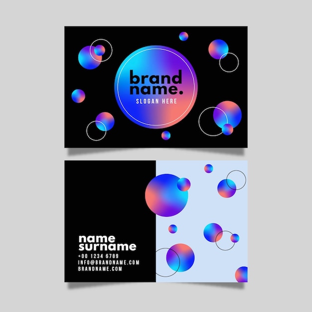 Free vector colorful gradient business card template