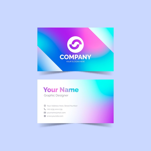 Colorful gradient business card template