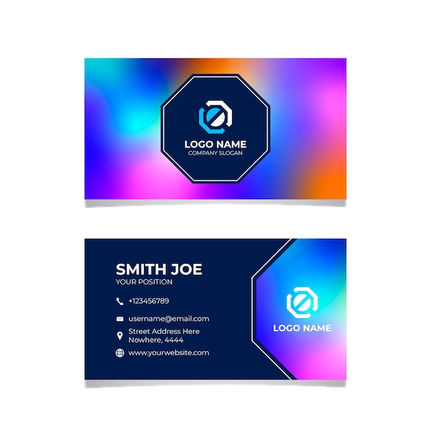 Free vector colorful gradient business card template