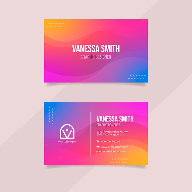 Colorful gradient business card template