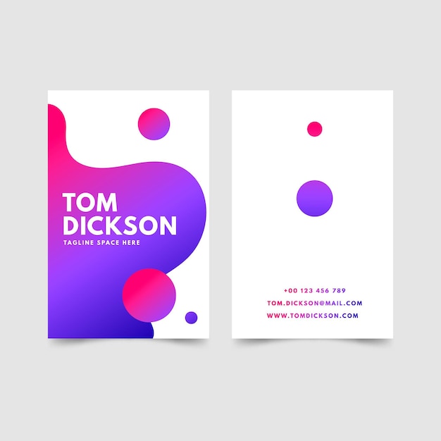 Colorful gradient business card template