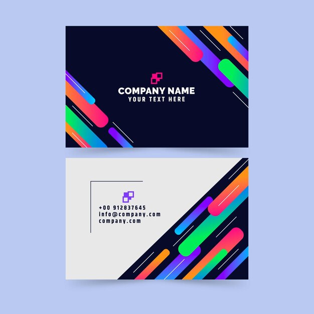 Colorful gradient business card template