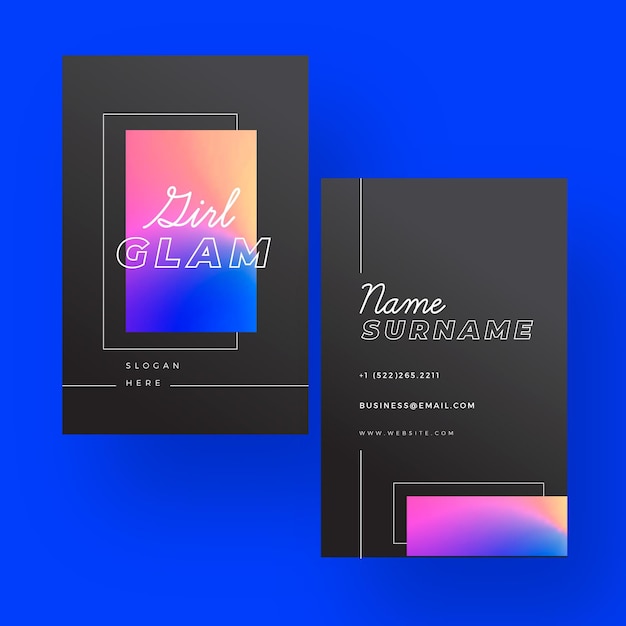 Free vector colorful gradient business card template