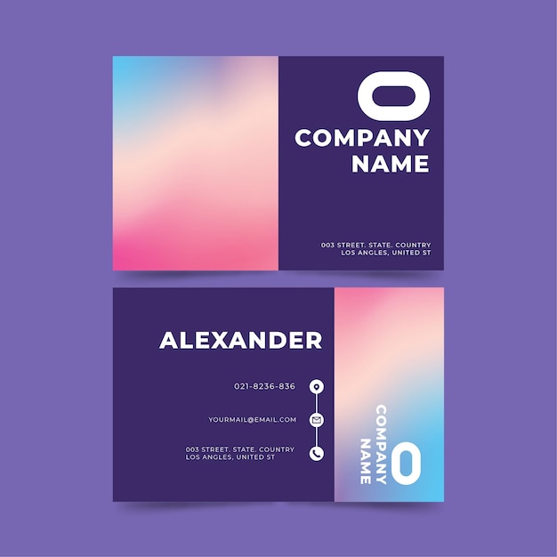 Free vector colorful gradient business card template