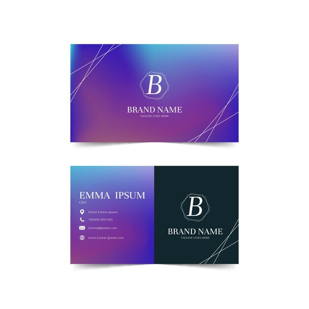 Colorful gradient business card template