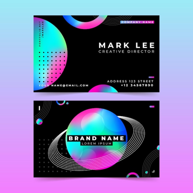 Colorful gradient business card template