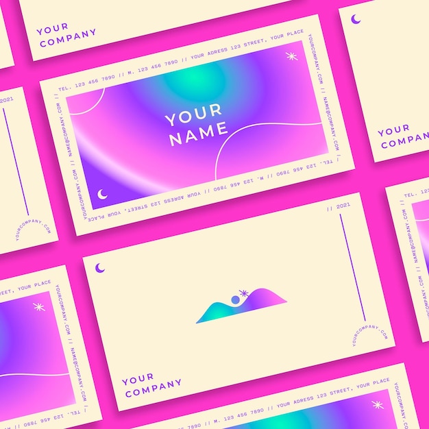 Free vector colorful gradient business card template