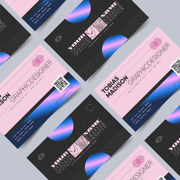 Colorful gradient business card template