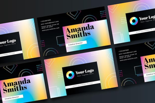 Colorful gradient business card template