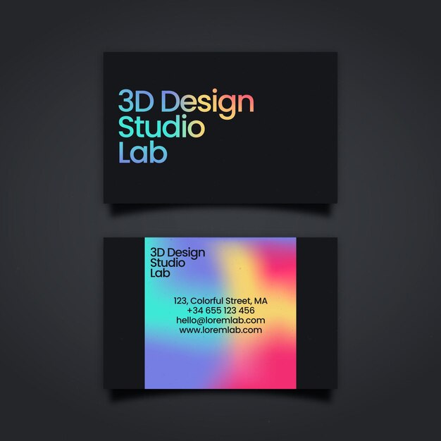 Colorful gradient business card template