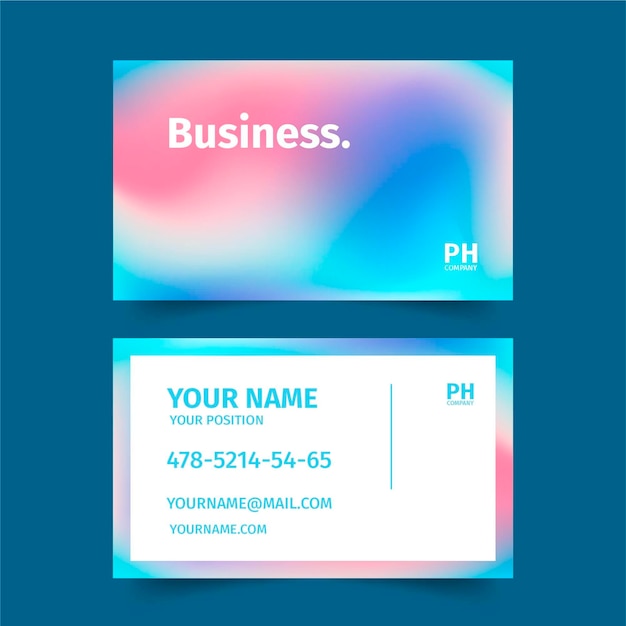Free vector colorful gradient business card