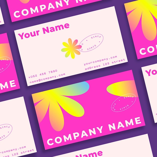 Colorful gradient business cards template