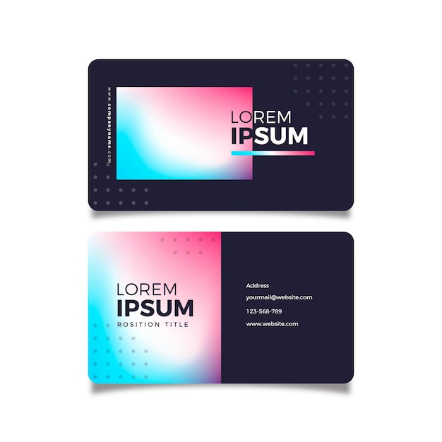 Free vector colorful gradient business cards template