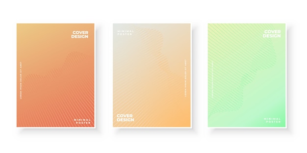 Colorful gradient covers design set