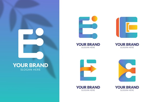 Colorful gradient e logo collection