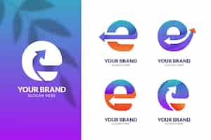 Free vector colorful gradient e logo collection