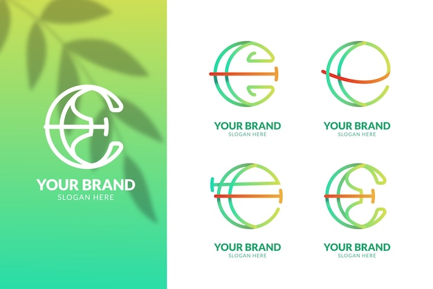 Free vector colorful gradient e logo collection