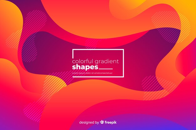 Colorful gradient fluid shapes background