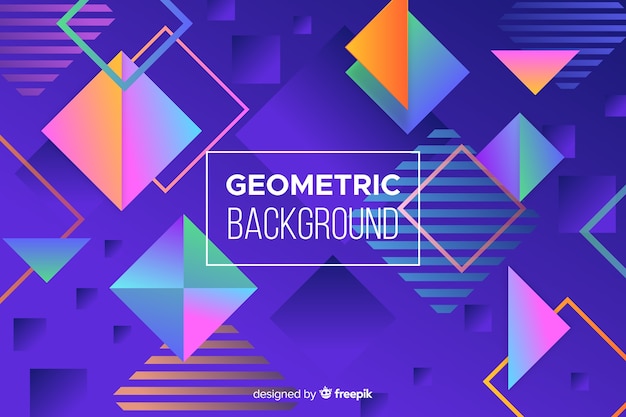 Colorful gradient geometric shapes background