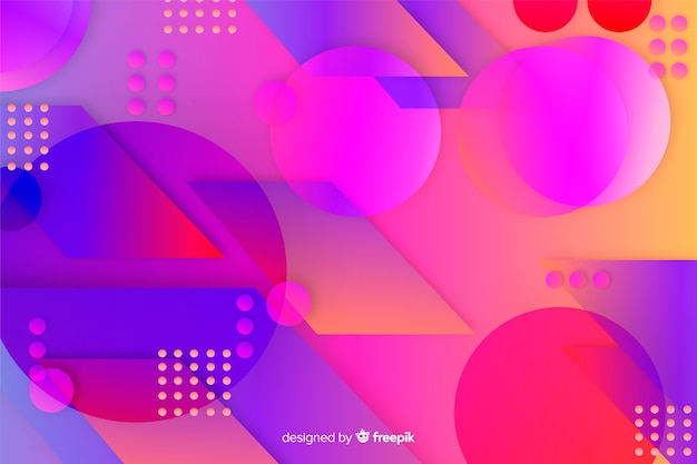 Colorful gradient geometric shapes background