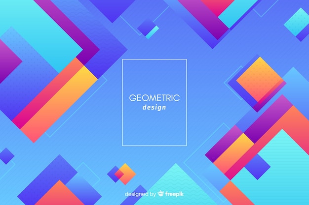 Colorful gradient geometric shapes background