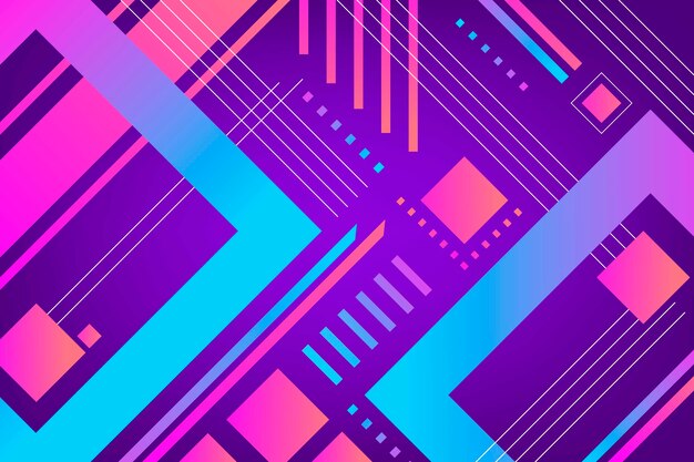 Colorful gradient geometric shapes screensaver