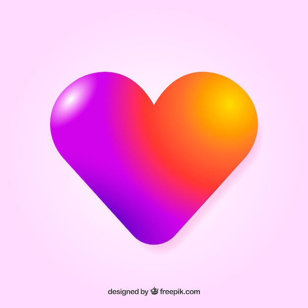 Colorful gradient heart background
