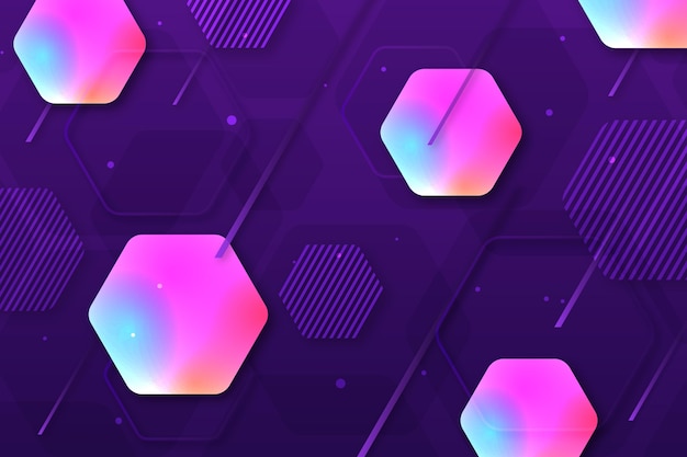 Free vector colorful gradient hexagonal background