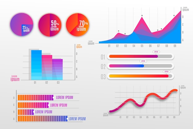 Colorful Gradient Infographic Pack – Free Vector Download for Vector Templates