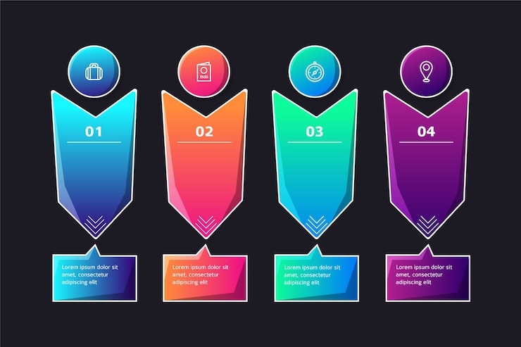 Free Vector colorful gradient infographic pack