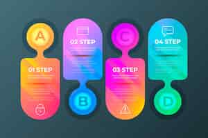 Free vector colorful gradient infographic steps
