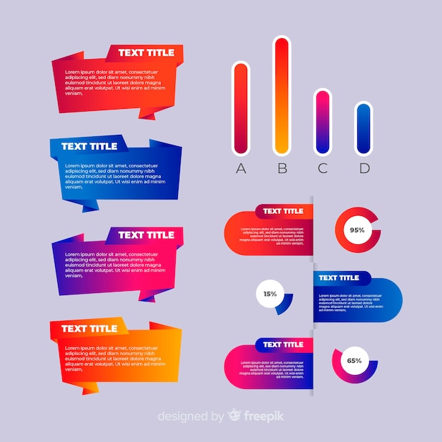 Colorful gradient  infographic template