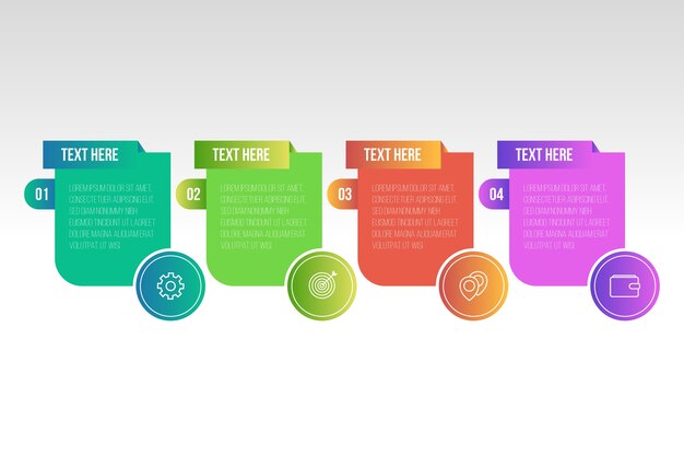Colorful gradient infographic template