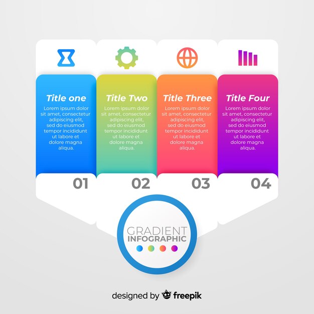 Colorful gradient infographic template