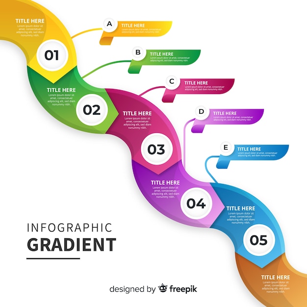 Colorful gradient infographic template