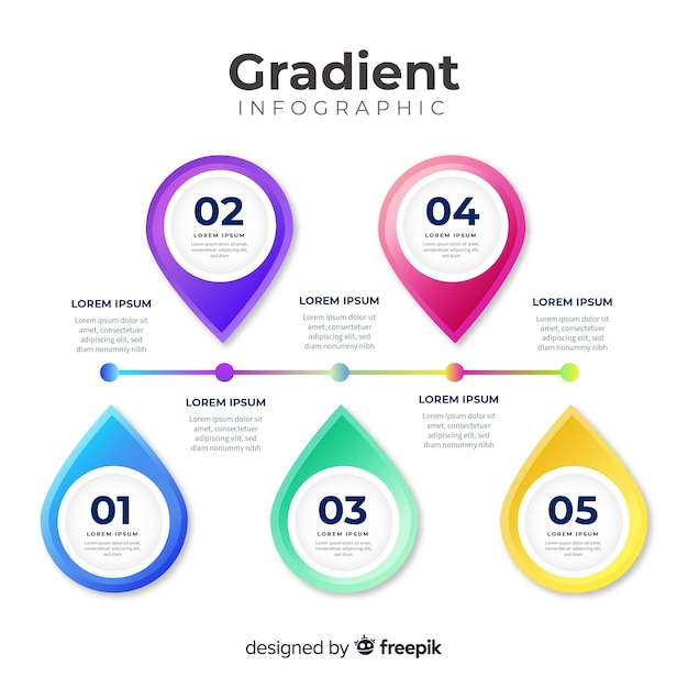 Colorful gradient infographic template