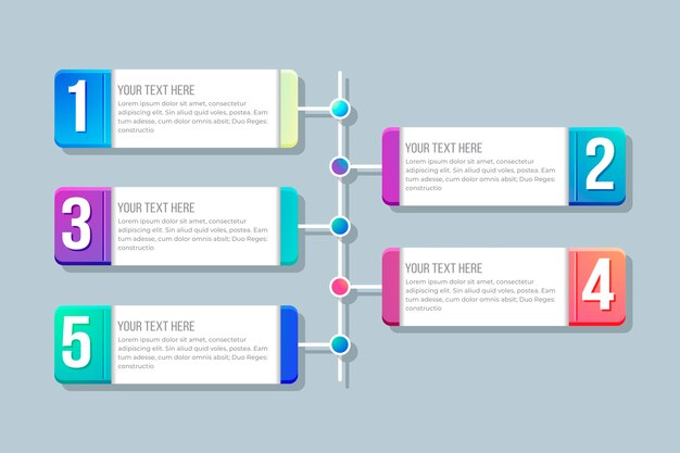 테드의 이야기와 화려한 그라데이션 infographic