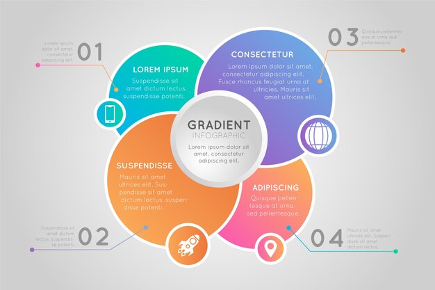 Colorful gradient infographic