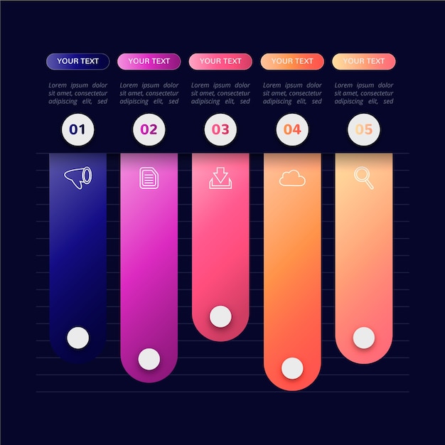 Infografica gradiente colorato